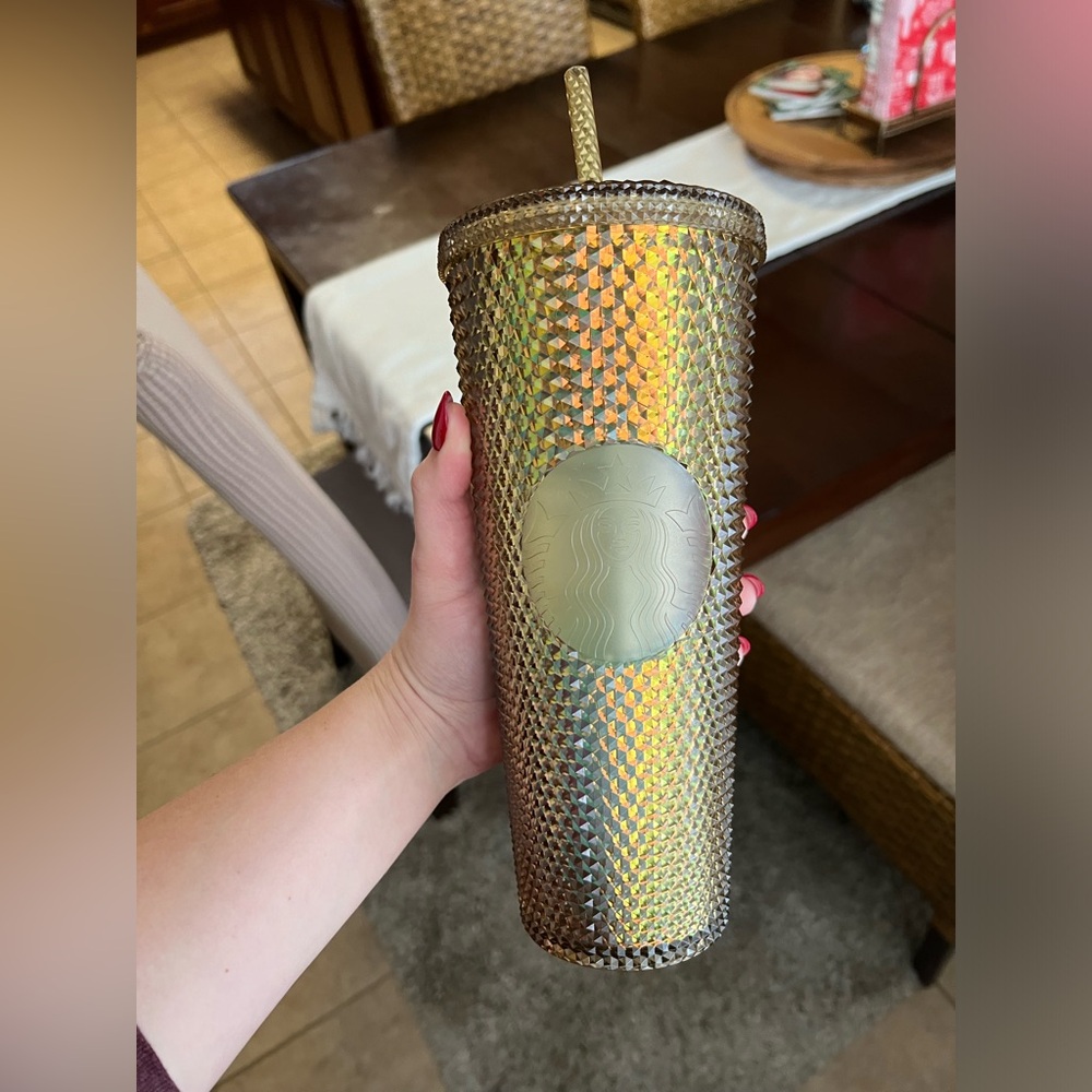 Gold Disneyland starbucks cup NWT